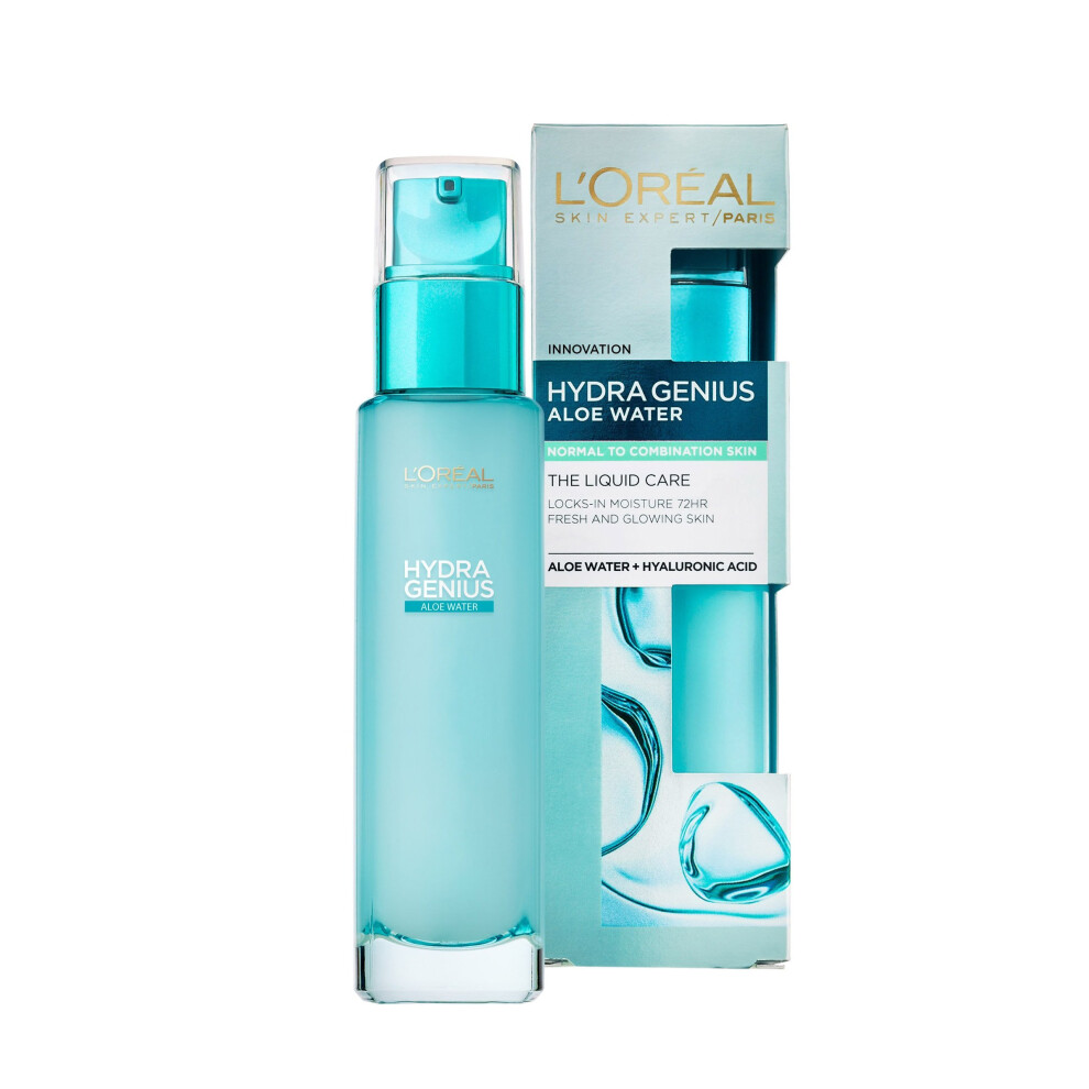 L'Oreal Paris Hydra Genius Hyaluronic Acid + Aloe Liquid Moisturiser for Normal to Combination Skin, 70ml