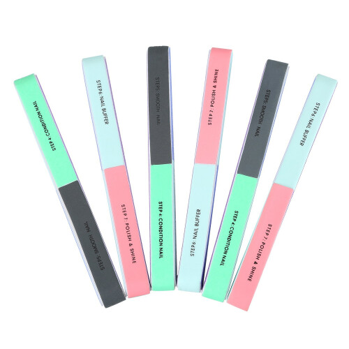 6 Pack Nail File and Nail Buffer Cosmetic Manicure, 7 Ways