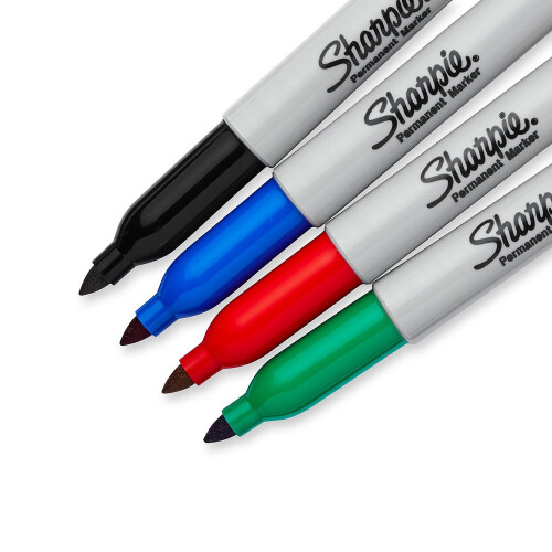 Sharpie Μαρκαδόροι Sharpie μόνιμοι, λεπτή μύτη, ποικιλία τυποποιημένων χρωμάτων, 4 τεμάχια 2