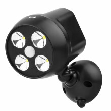 NICREW 600-Lumen Outdoor LED Security Light, Battery Powered Wireless Motion Sensor Light (Black)