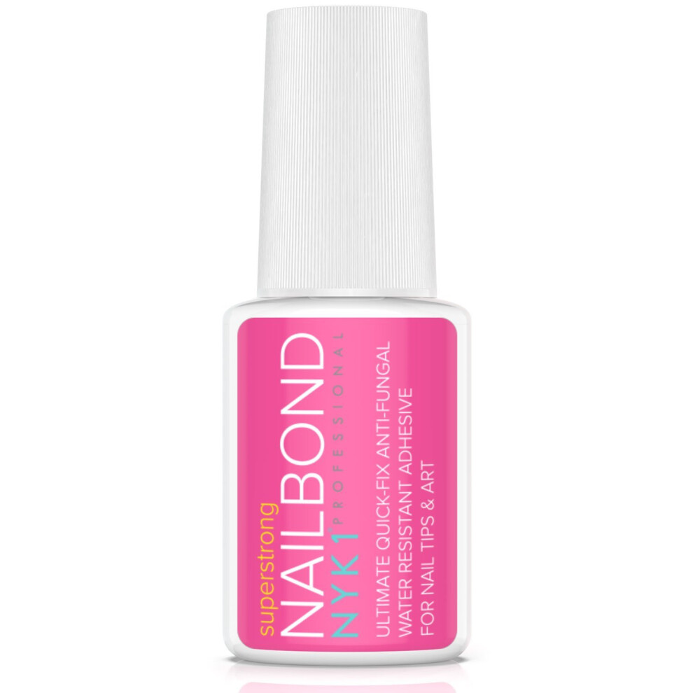 Nyk1 Nail Bond Super Strong Nail Tip Bond Glue Adhesive With Brush - Salon Professional Quality - Nailbond Perfect For False Acrylic Art Natural,...