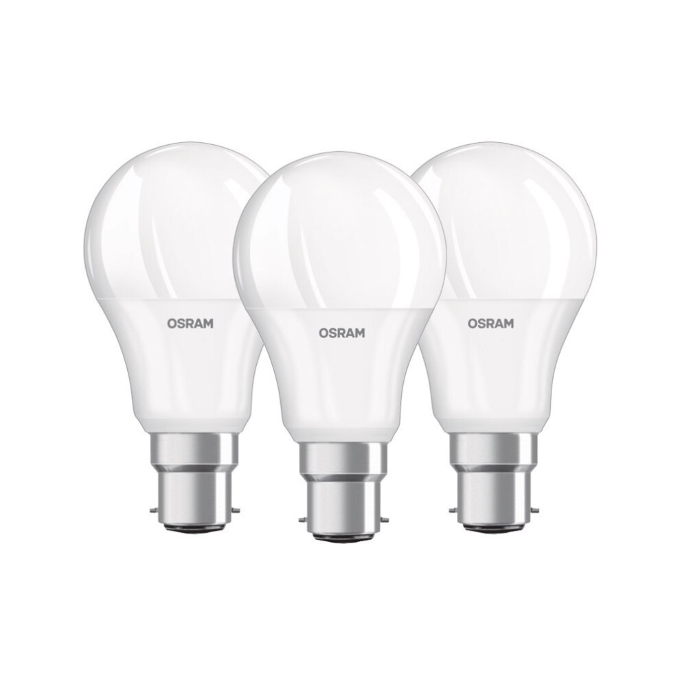 OSRAM LED Bulb / Socket B22, 9.5 W Equivalent 60 W / classic shape / Frosted Warm White - 806lm 2700K set of 3 [Energy rating A +]