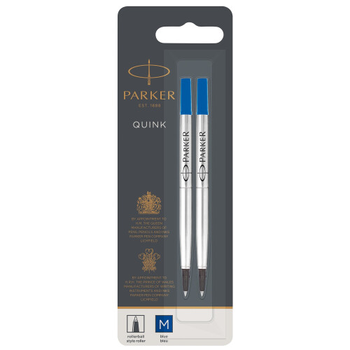 Parker Parker Rollerball Refill Medium Nib, Blue, Pack of 2