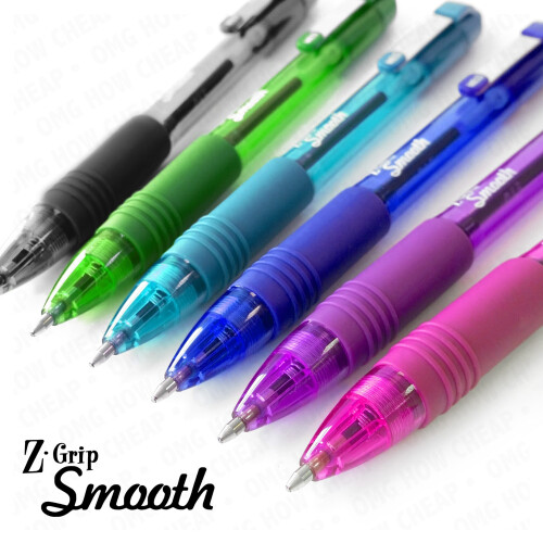 Zebra Z-Grip Smooth - Retractable Ballpoint Pen - Pack of 6 - Black 2
