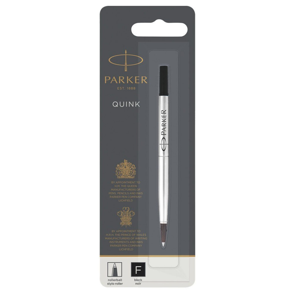 Parker Rollerball Pen Refill Fine Nib, Black