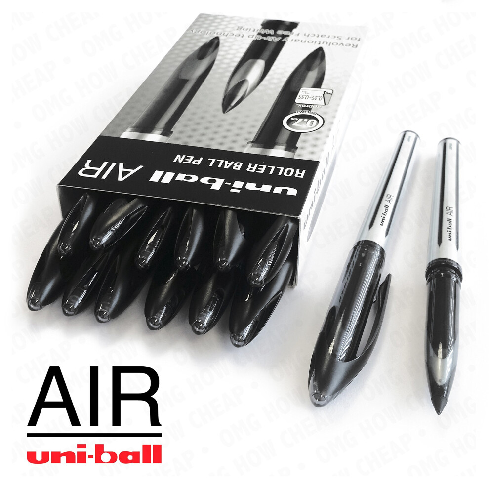 Uni-Ball AIR - 0.7mm Medium Rollerball - 12 + 2 Free - Black - UBA-188-L