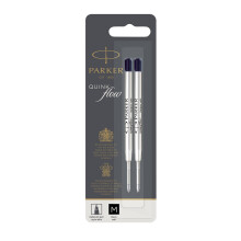 Parker Quinkflow Ball Pen Recarfil M  dia Nib preto, pacote de 2