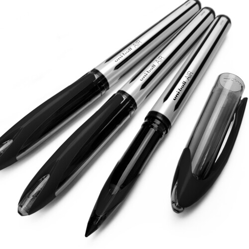 Uni-Ball Uni-Ball AIR - 0.7mm Medium Rollerball - 3 Pack - Black - UBA-188-L