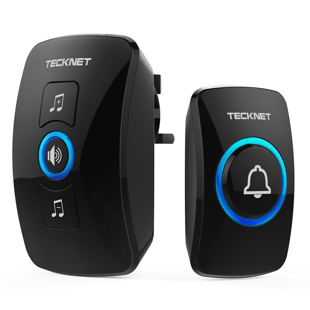 TeckNet Wireless Doorbell, Wall Plug-in Cordless Door Chime at 820-feet Range with 32 Chimes