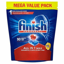 Finish All-in-1 Max Lemon Dishwasher Tablets 90-Count (LEMONDISHWASHERTAB90) – Powerball, Stain Removal, Glass & Silverware Care