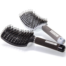 Boar Bristle Hair Brush set - Curved and Vented for Wet and Dry Detangling Hair Brush for Women Long, Thick, Thin, Curly & Tangled Hair Vent Brush - S