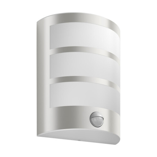 Philips myGarden Python LED Outdoor Wall Light with Motion Sensor (1 x 6 W, 230 V LED Light) - Stainless Steel