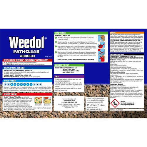 Weedol Weedol 011008 Weedkiller, Brown, 18 Tubes 1