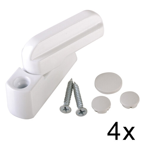 4pcs Sash Blocker Window Jammer - White - Extra Security for UPVC Door / Window Restrictor Lock 1
