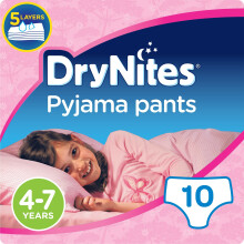 Huggies DryNites Pyjama Pants for Girls, Age 4-7 - 10 Pants Total