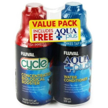 Fluval Cycle Biological Enhancer 250ml + Free Aquaplus 250ml (FBA-PTA8300) - Inoculates water with bacteria; eliminates ammonia/nitrite