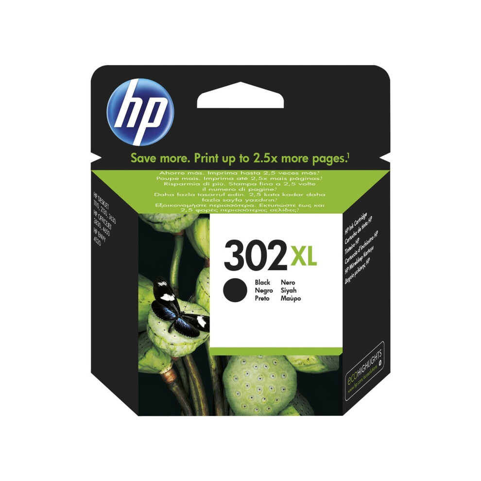 HP 302XL Black High Capacity Ink Cartridge for Officejet 3830 F6U68AE