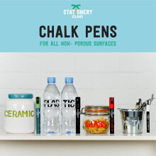 Stationery Island Chalk Pens W60 6mm Chisel Nib – Wet Wipe Erase Chalk Markers Pack of 8 Colours