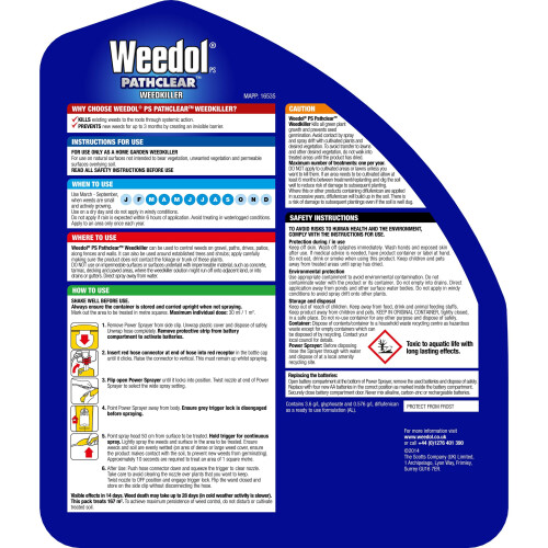 Weedol Weedol 5 Litre Pathclear Power Sprayer Weed Killer 1