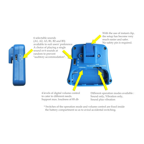 New DryEasy Bedwetting Alarm With Volume Control, 6 Selectable Sounds and Vibration 2