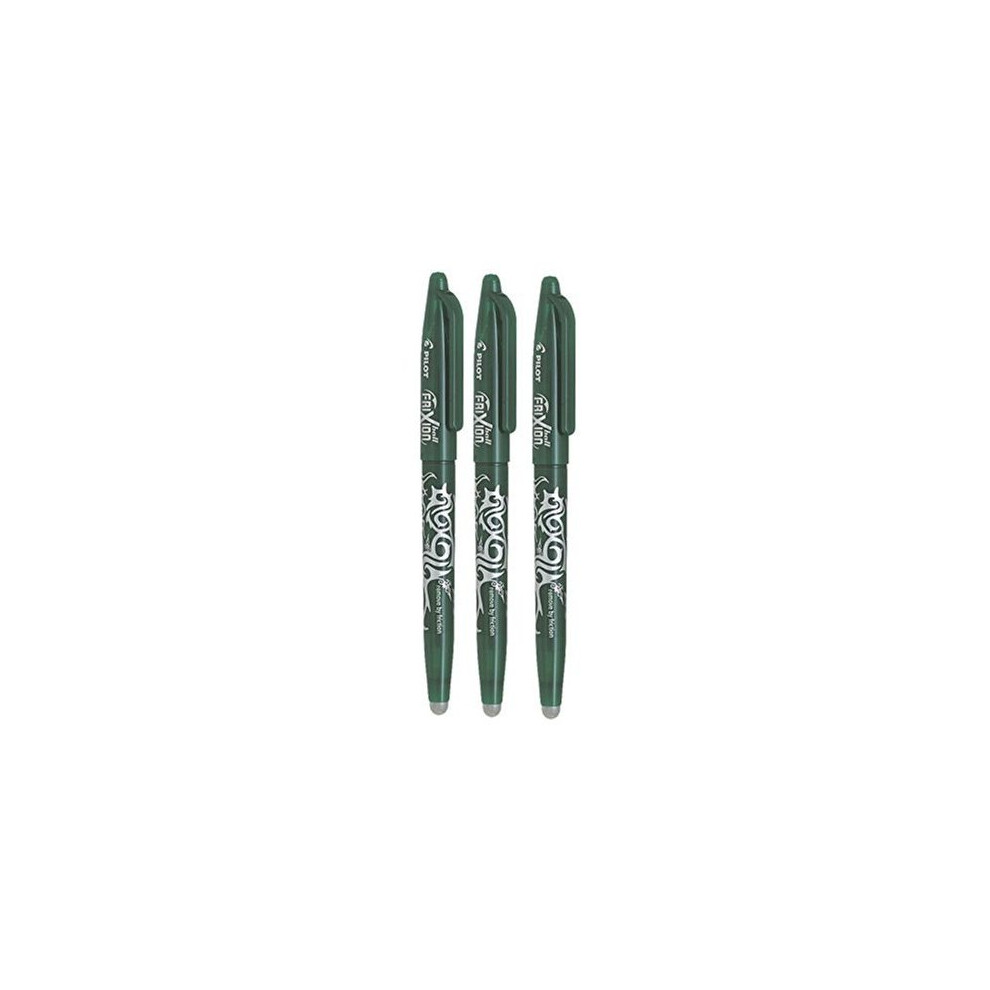 Pilot Green Frixion Rollerball Erasable Pens Pen 0.7mm Nib Tip 0.35mm Line BL-FR7 (Pack Of 3)