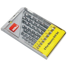 Hilka 49808008 Masonry Drill Bit Set, Set of 8 Pieces