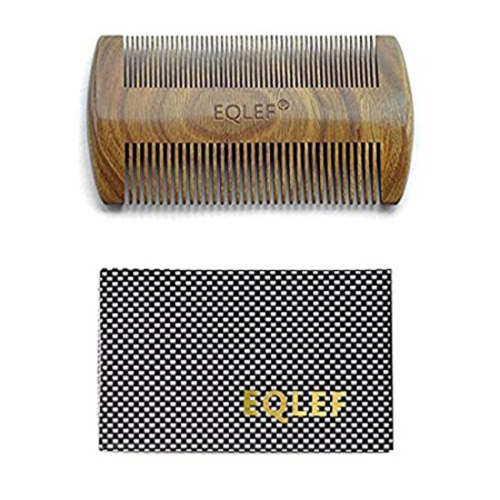 Eqlefâ® Unisex Green Beard Wooden Comb, Sandalwood No Static Handmade Comb, Mustache Wood Comb