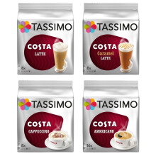 Tassimo 4 Packet Costa Coffee Mix Flavour T-Discs (Total 64 T-Discs / 40 Servings)