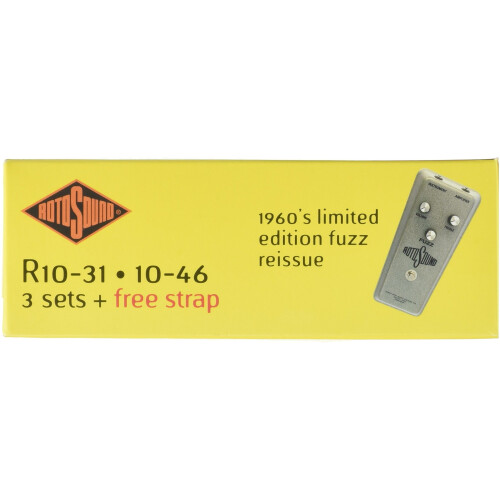 Rotosound R10-31 Electric Guitar Strings with Strap (Pack of 3) 1