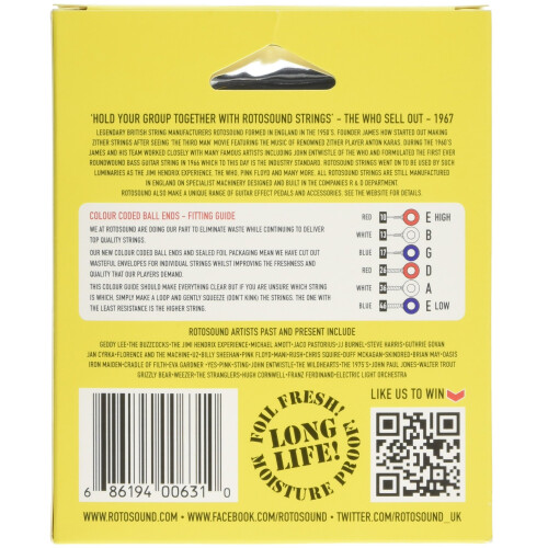 Rotosound R10-31 Electric Guitar Strings with Strap (Pack of 3) 2