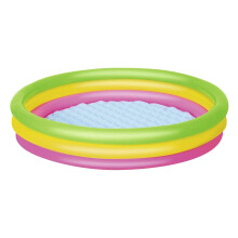 Rainbow Pool 3 Argolas - BESTWAY - Diâmetro 152 cm - PVC - Para Crianças
