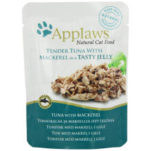 Applaws Cat Food Jelly Pouch Tuna Wholemeat with Mackerel, 70g, Pack of 16