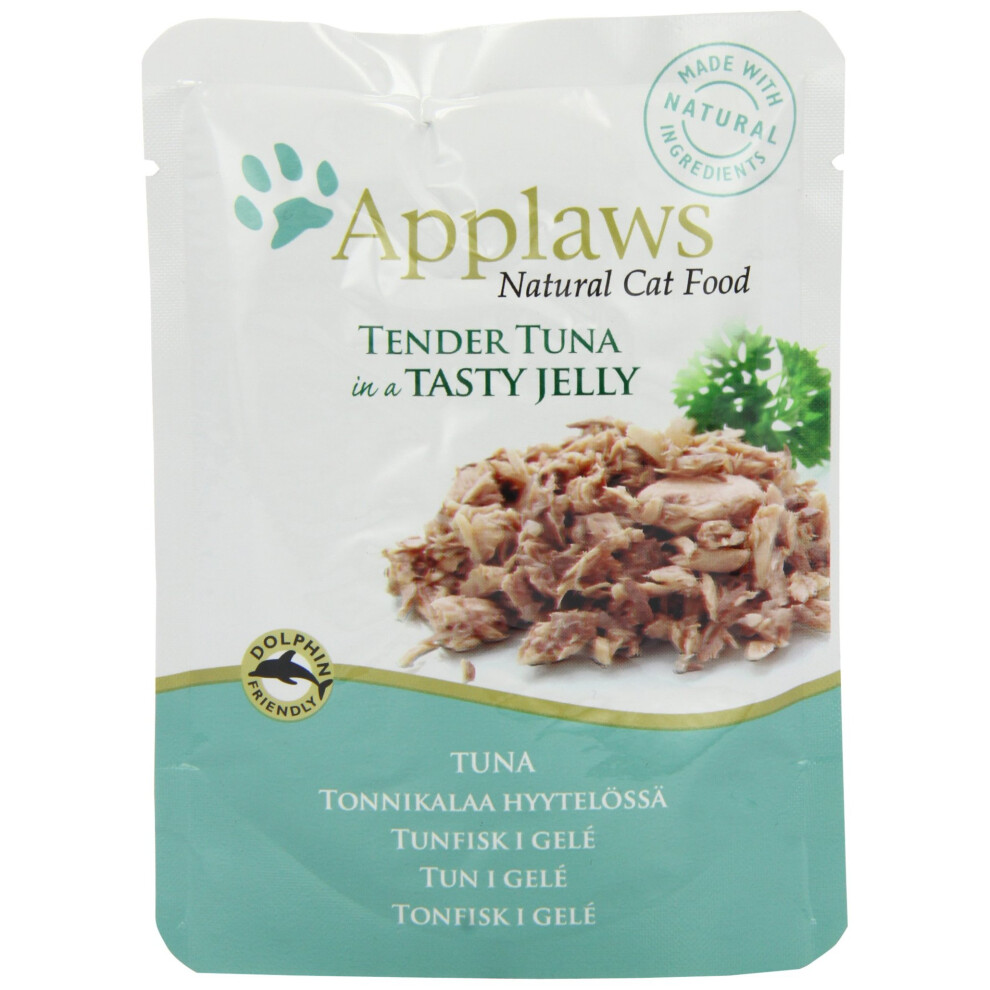 Applaws Cat Food Jelly Pouch Tuna Wholemeat, 70g, Pack of 16