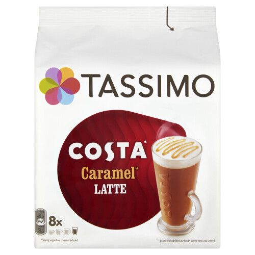 Tassimo Tassimo Costa Caramel Latte Coffee Pods (Pack of 5, Total 80 pods, 40 servings)