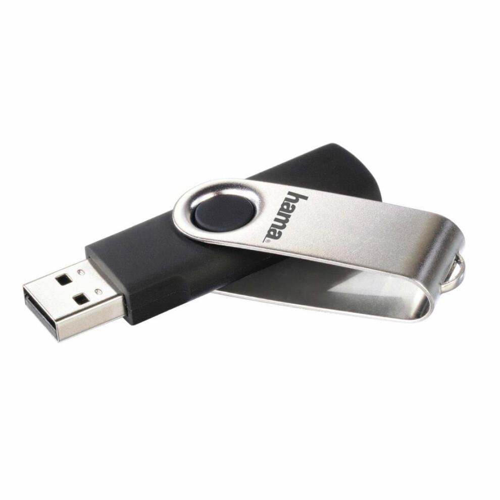 Hama 108071 Rotate Flashpen, Usb 2.0, 128Gb, 10Mb/S - | Black/Silver