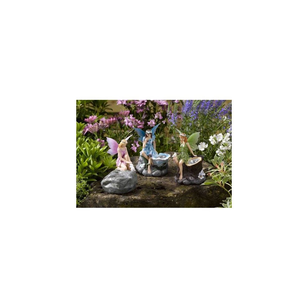 Smart Solar Fairy Spotlights Set of 3 - Resin Fairies with Acrylic Wings, Solar LED Lights, 8h Glow, On/Off Switch (C-5050642161701)-image-OPC-PMWH28-NEW