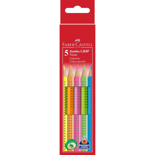 Faber-Castell FABER-CASTELL 5 Jumbo Grip Neon Farbstifte