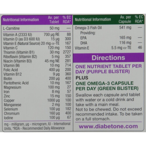 Vitabiotics Vitabiotics Diabetone Plus - 56 Tablets/Capsules 1