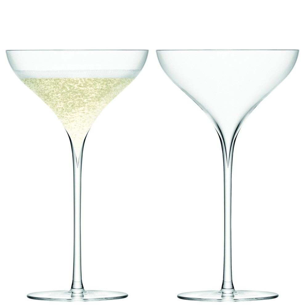LSA International 250 ml Savoy Champagne Saucer, Clear (Pack of 2)