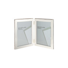 Unity 5 x 7-inch Portrait Double Photo Frame, Silver Plated