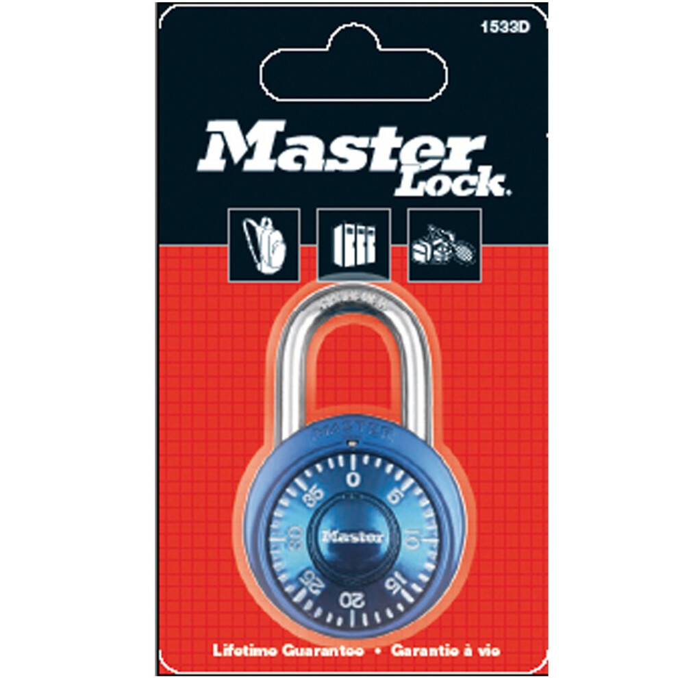 Masterlock 1533 M/Lock 38MM S/Steel Fixed DIAL Combi Padlock, Multicolored