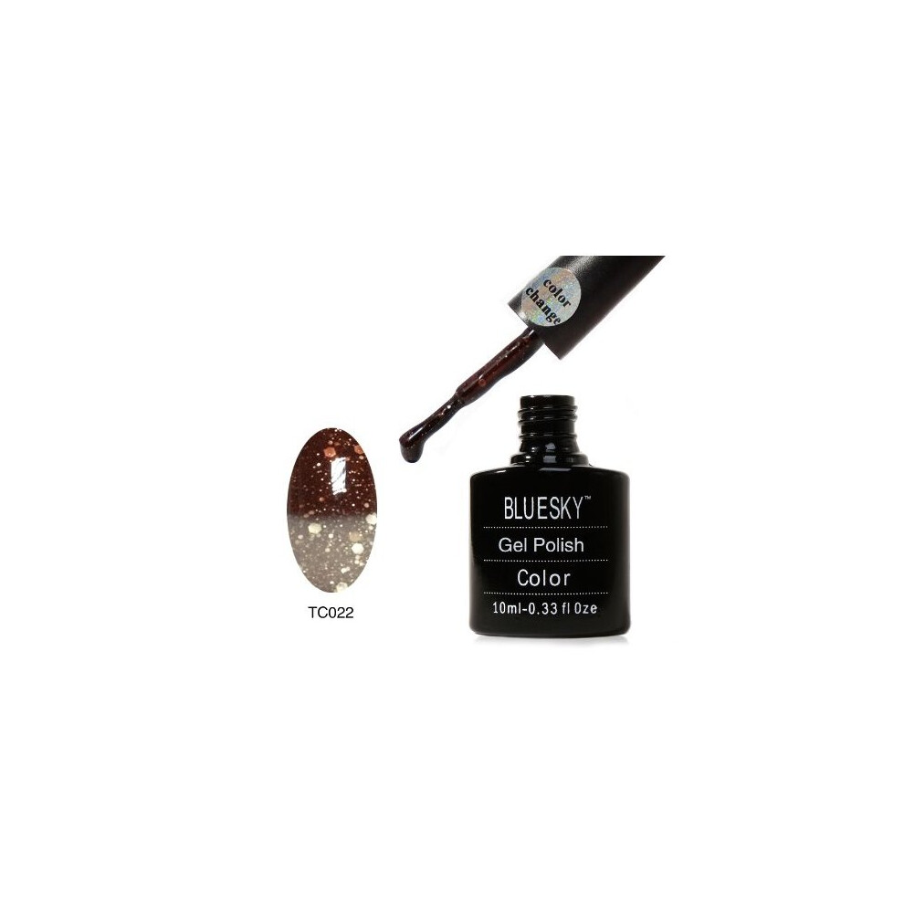 Bluesky Colour Changing Chameleon Gel 022 Uv/Led Glitter, Cola Brown To Glitter Grey Brown,Grey