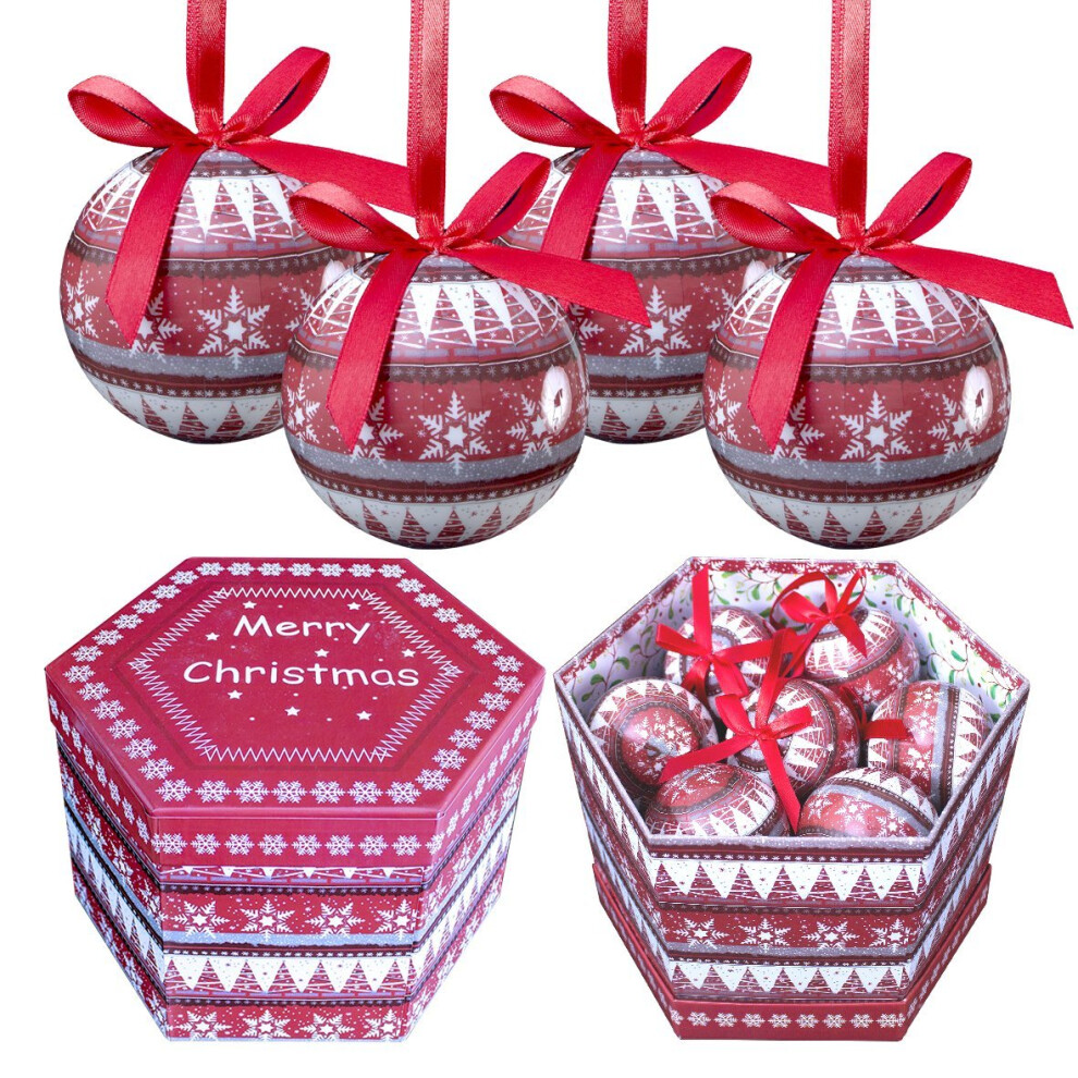 The Christmas Workshop 73750 Set of 14 Red & White Christmas Baubles