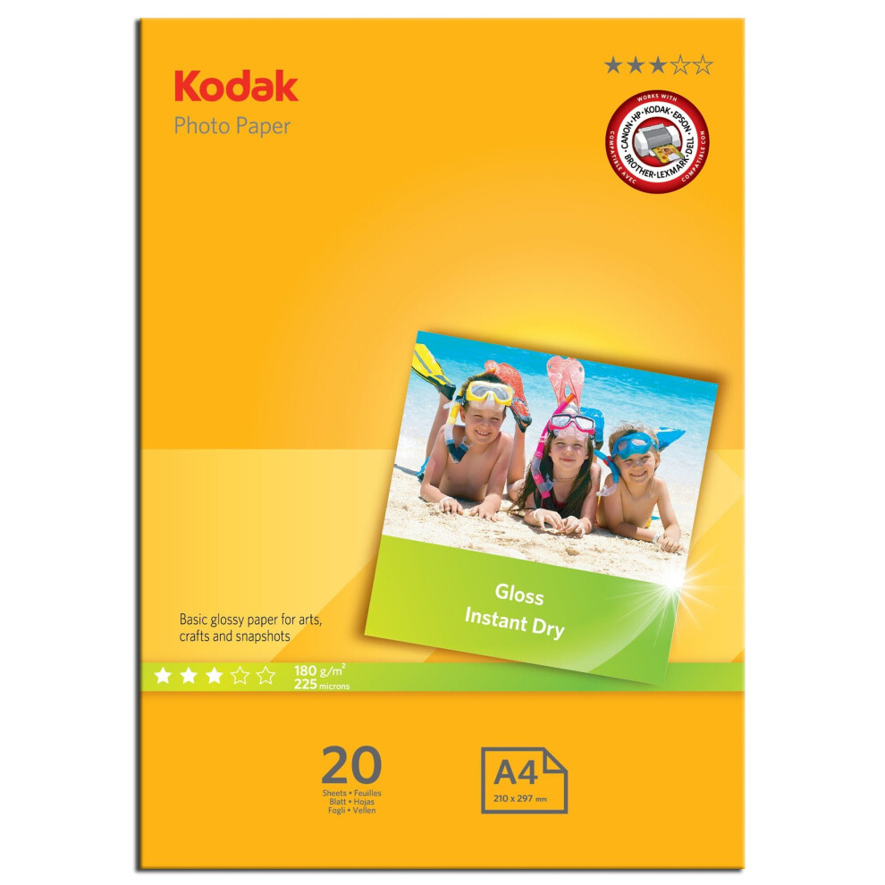 Kodak Inkjet Photo Paper (20 Sheets, A4, 180 g