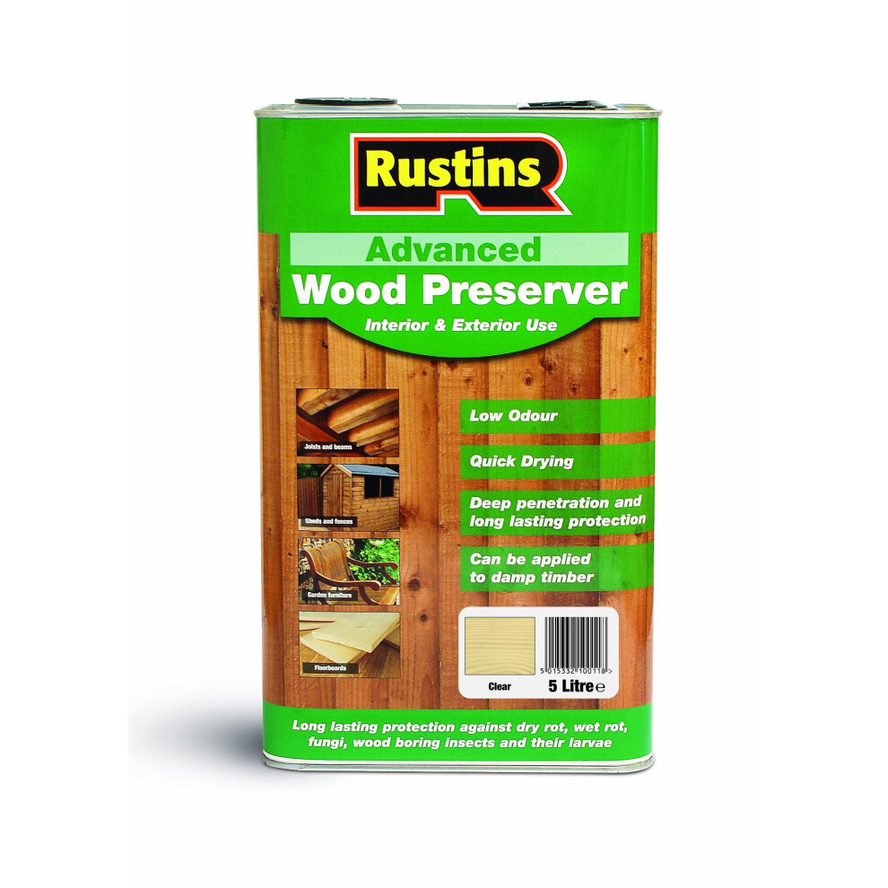 Rustins AWCL5000 Advanced Wood Preserver - Clear