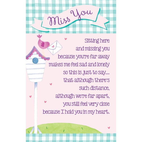 Heartwarmers I Miss You Keepsake Card & Envelope 3.5" x 2" Code K127E