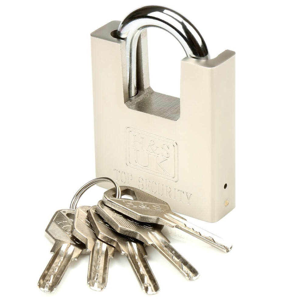 H&SÂ® 5 Keys 60mm Heavy Duty Warehouse Container Garage Shutter Padlock Gate Chain Lock