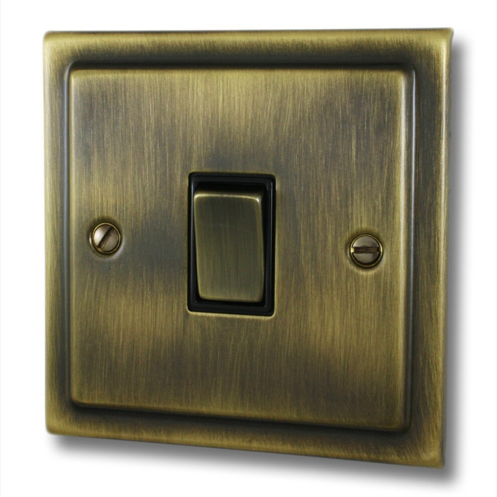 G&H Brassware Tab301 Victorian Antique Brass Light Switch 2-Way 10A One Gang 5060346770000