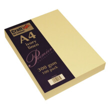 Craft UK W124 A4 300gsm Linen Card - Ivory (Pack of 100 sheets)
