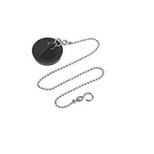 1 3/4inch 44mm black plastic bath / kitchen sink plug stainless ball chain with S hook 37